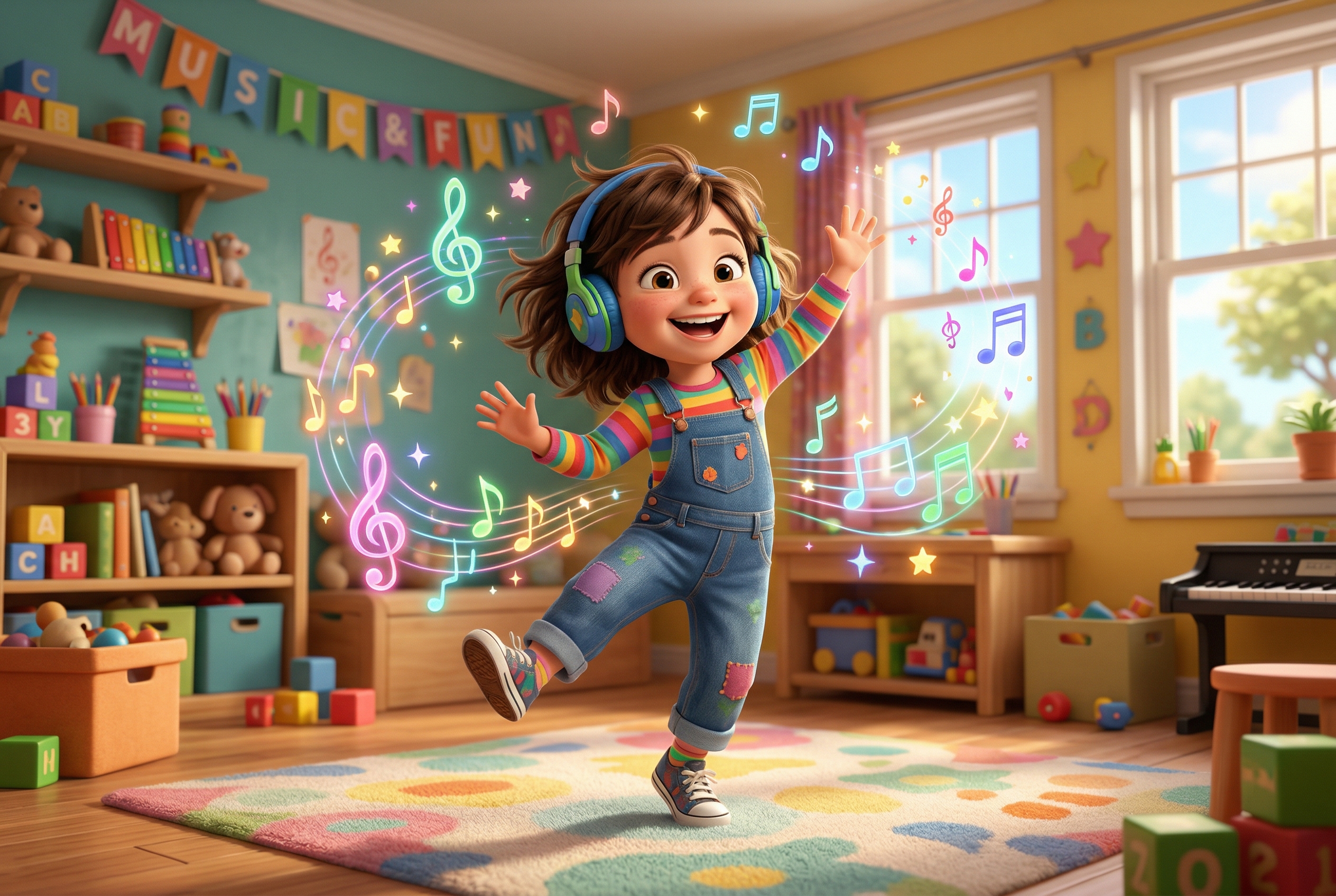 Niño escuchando música